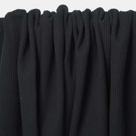 Tissu coton nid d'abeille noir | Pretty Mercerie | mercerie en ligne