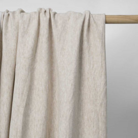 Tissu coton pilou-pilou beige chiné | Pretty Mercerie | mercerie en ligne