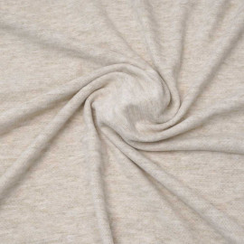 Tissu coton pilou-pilou beige chiné | Pretty Mercerie | mercerie en ligne