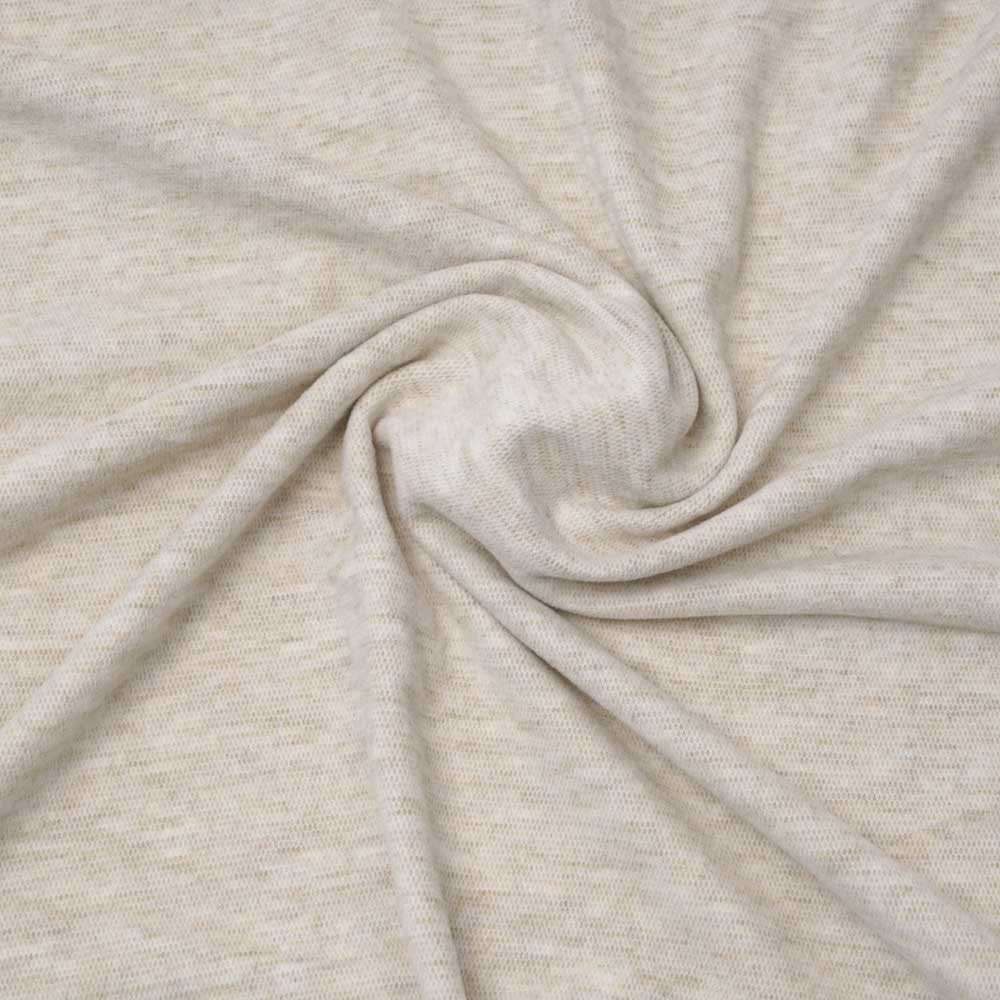 Tissu coton pilou-pilou beige chiné | Pretty Mercerie | mercerie en ligne