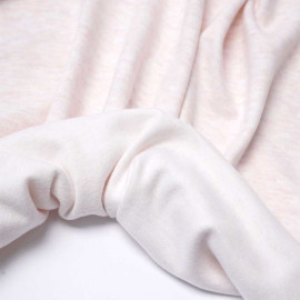 Tissu viscose pilou-pilou rose pastel chiné | Pretty Mercerie | mercerie en ligne