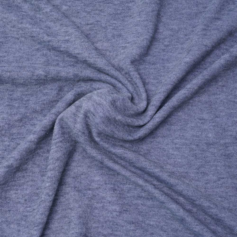 Tissu viscose pilou-pilou bleu chiné | Pretty Mercerie | mercerie en ligne