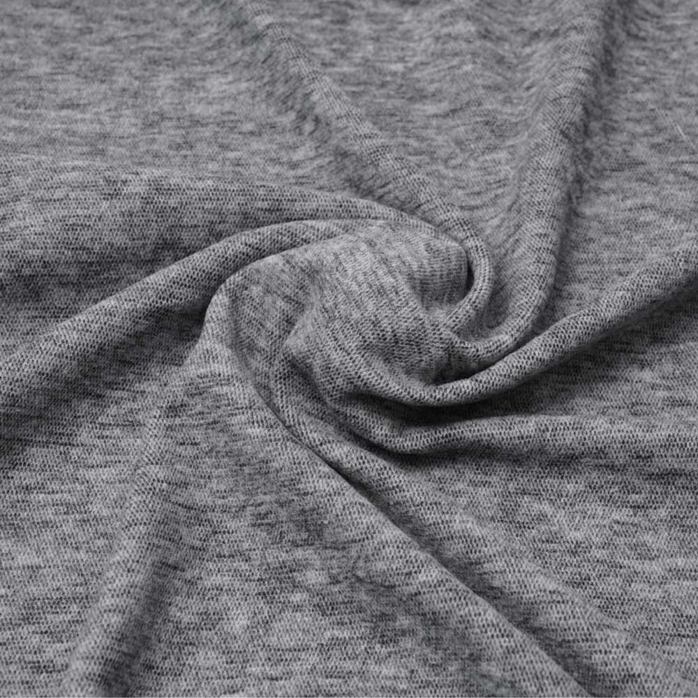Tissu viscose pilou-pilou gris foncé chiné | Pretty Mercerie | mercerie en ligne