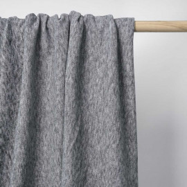 Tissu viscose pilou-pilou gris foncé chiné | Pretty Mercerie | mercerie en ligne