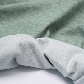 Tissu viscose pilou-pilou vert chiné | Pretty Mercerie | Mercerie en ligne