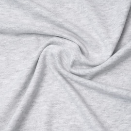 Tissu viscose pilou-pilou gris clair chiné | Pretty Mercerie | mercerie en ligne
