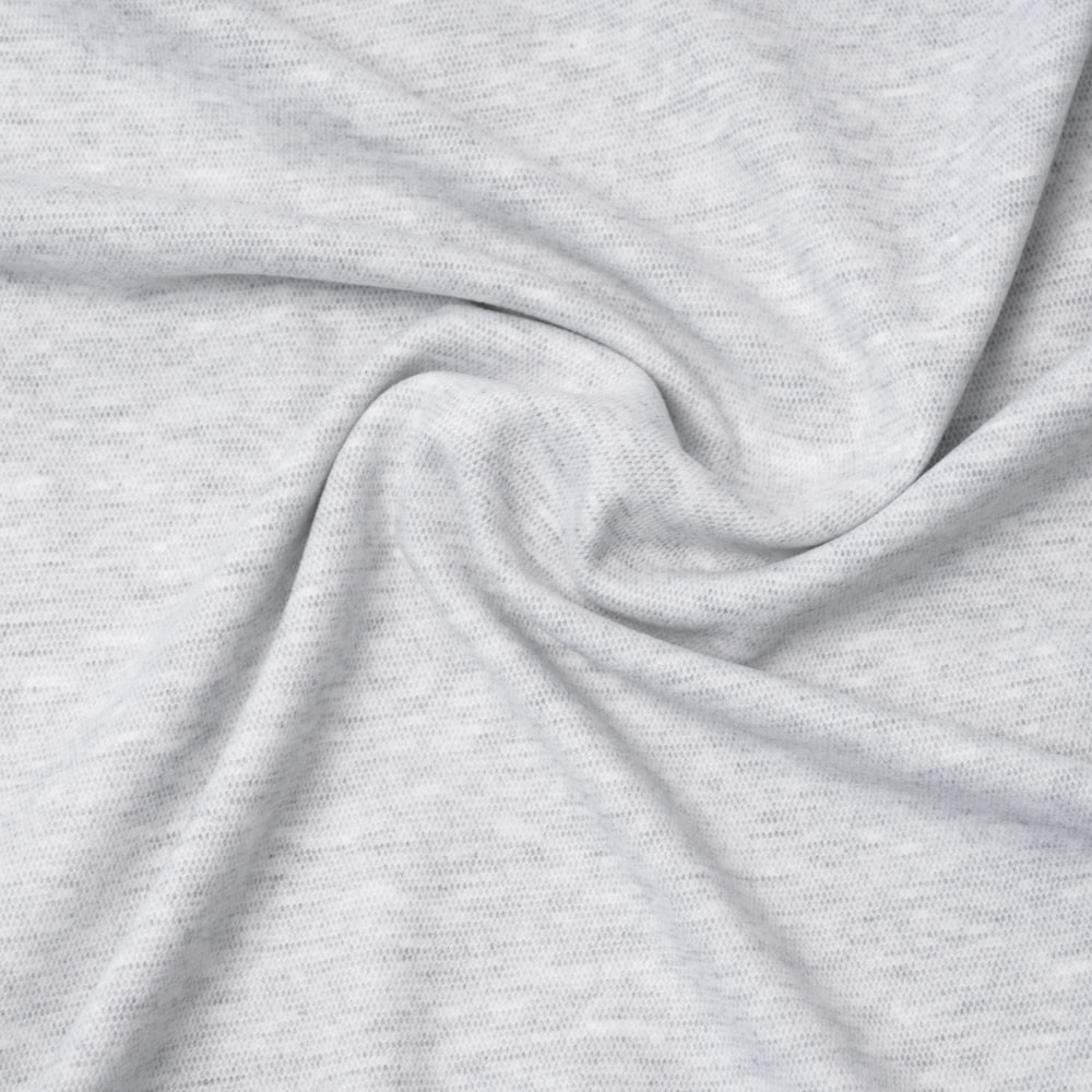 Tissu viscose pilou-pilou gris clair chiné | Pretty Mercerie | mercerie en ligne