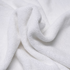Tissu microfibre éponge anti-bactérien blanc oekotex | Pretty Mercerie | mercerie en ligne