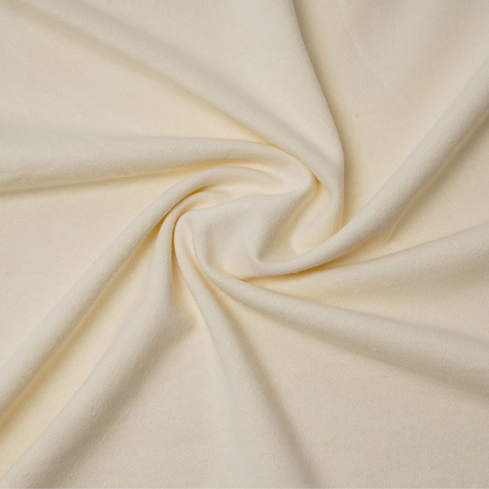 Tissu molleton de chanvre et coton biologique GOTS écru naturel | pretty mercerie | mercerie en ligne