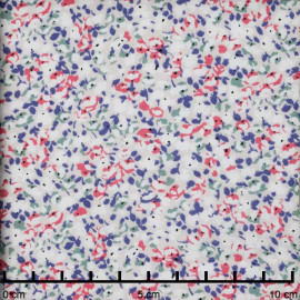 Tissu viscose rose blush à motif bloom bleu, vert et rose | Pretty Mercerie | Mercerie en ligne