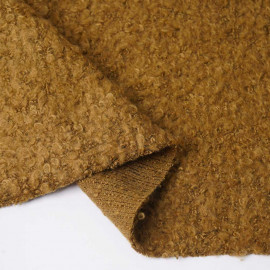 Tissu Tissu lainage maille bouclée cumin | pretty mercerie | mercerie en ligne