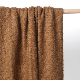 Tissu lainage maille bouclée tabac | pretty mercerie | mercerie en ligne