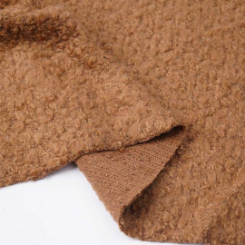 Tissu lainage maille bouclée tabac | pretty mercerie | mercerie en ligne