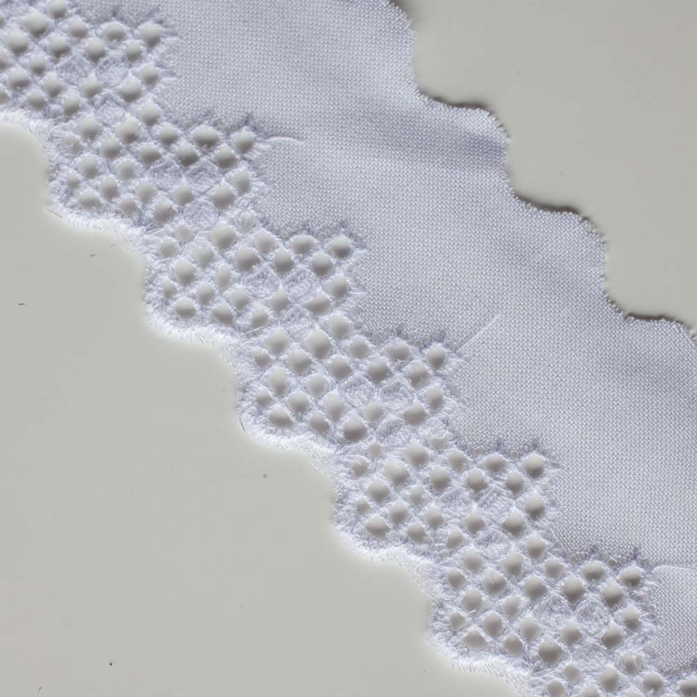 Ruban broderie anglaise blanc x 1m