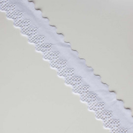 Ruban broderie anglaise blanc x 1m