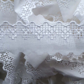 Ruban broderie anglaise blanc x 1m