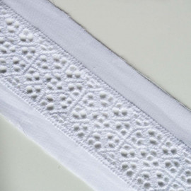 Ruban broderie anglaise blanc x 1m
