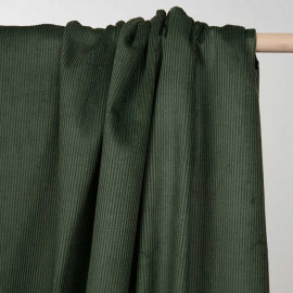 Tissu velours côtelé coton vert kaki | pretty mercerie | mercerie en ligne