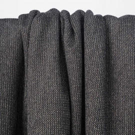 Tissu lainage noir maille tissée chevron fils dorés | pretty mercerie | mercerie en ligne