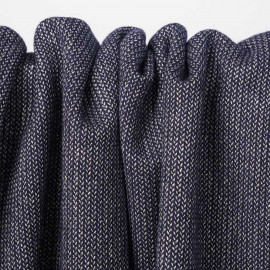 Tissu lainage bleu marine maille tissée chevron fils dorés | pretty mercerie | mercerie en ligne