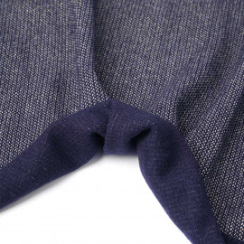 Tissu lainage bleu marine maille tissée chevron fils dorés | pretty mercerie | mercerie en ligne