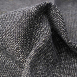 Tissu lainage gris maille tissée chevron fils dorés | pretty mercerie | mercerie en ligne
