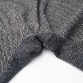 Tissu lainage gris maille tissée chevron fils dorés | pretty mercerie | mercerie en ligne
