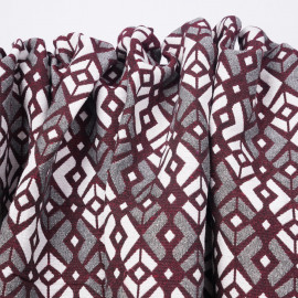 Tissu jacquard rhododendron à motif graphique rose et noir | Pretty Mercerie | mercerie en ligne