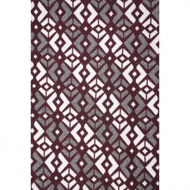Tissu jacquard rhododendron à motif graphique rose et noir | Pretty Mercerie | mercerie en ligne