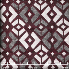 Tissu jacquard rhododendron à motif graphique rose et noir | Pretty Mercerie | mercerie en ligne