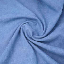 Tissu denim stretch bleu clair à doublure polaire noir | Pretty Mercerie | Mercerie en ligne