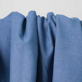 Tissu denim stretch bleu clair à doublure polaire noir | Pretty Mercerie | Mercerie en ligne