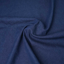 Tissu denim stretch bleu navy à doublure polaire noir | Pretty Mercerie | Mercerie en ligne