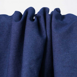 Tissu denim stretch bleu navy à doublure polaire noir | Pretty Mercerie | Mercerie en ligne