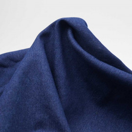 Tissu denim stretch bleu navy à doublure polaire noir | Pretty Mercerie | Mercerie en ligne