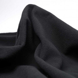 Tissu denim stretch bleu brut à doublure polaire noir | Pretty Mercerie | Mercerie en ligne