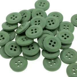 Bouton Polyester Vert Asperge 15mm