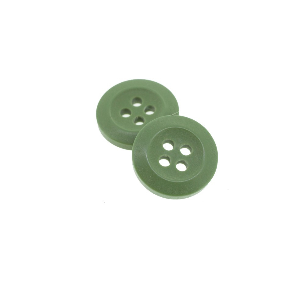 Bouton Polyester Vert Kaki 15mm