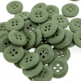 Bouton Polyester Vert Kaki 15mm
