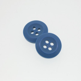 Bouton Polyester Bleu Guède 15mm