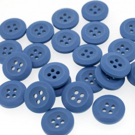 Bouton Polyester Bleu Guède 15mm