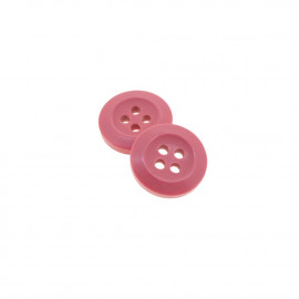 Bouton Polyester Rose Incarnadin 15mm