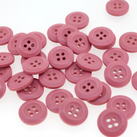 Bouton Polyester Rose Incarnadin 15mm