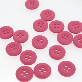 Bouton Polyester Rose Incarnat 15mm