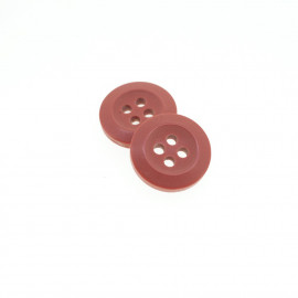 Bouton Polyester Rouge Tomette 15mm