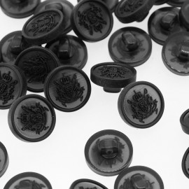 Bouton Polyester Blason Black 15mm