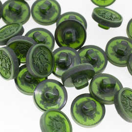 Bouton Polyester Blason Vert Militaire 15mm