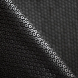 TISSU SEQUIN EFFET CUIR NOIR