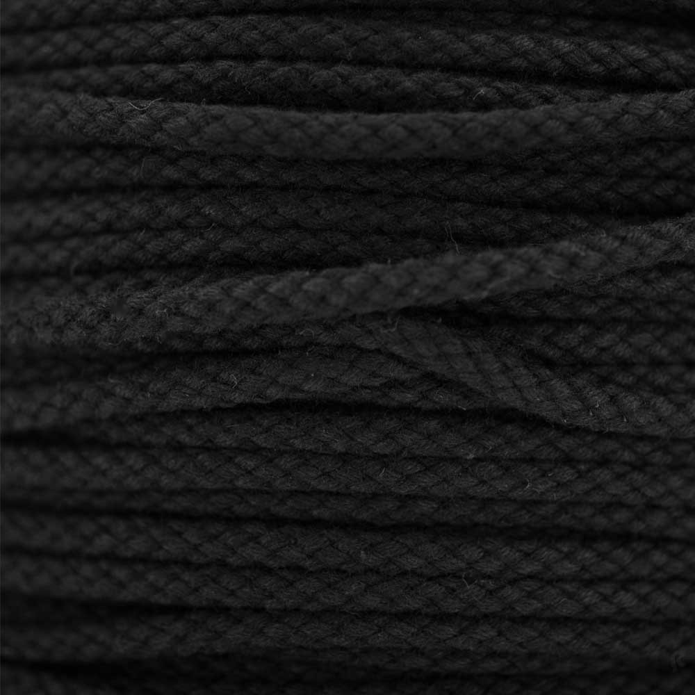 CORDON COTON TRESSÉ NOIR x 1m