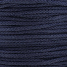 CORDON COTON TRESSÉ BLEU MARINE x 1m